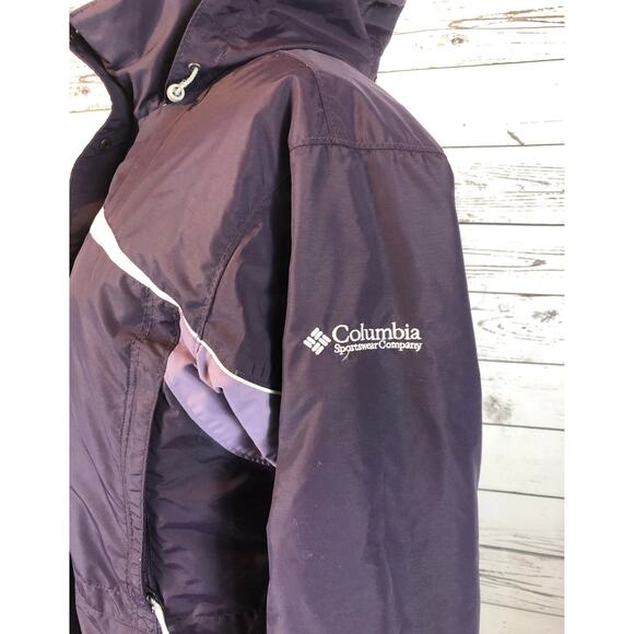 Columbia ladies hooded winter ski jacket purple & white size medium - Picture 14 of 16